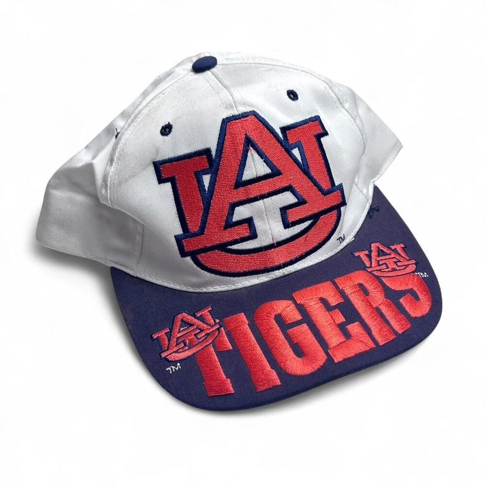 Auburn Tigers AU 90s Vintage Big Logo Brim Script Headmaster SnapBack Hat